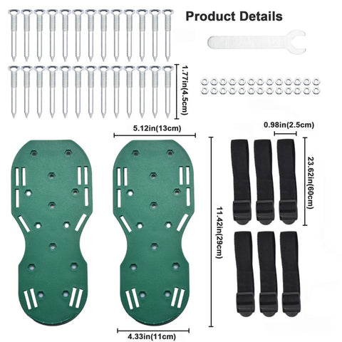 Heavy Duty Lawn Aerator Shoes With Adjustable Straps Spiked Sandals for Yard Garden Lawn Care components on display