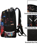 Side view of Personalized Dope Panda Backpack With Custom Name For Work And Travel College 16 Inch Laptop Bag showing handle and straps