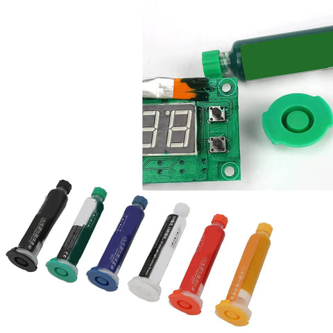 Solder Mask Ink For BGA Prototyping Boards, Light Curing No Clean Solder Mask For PCB Work, 6 Pcs Pack For Uni SIP Prototyping Boards