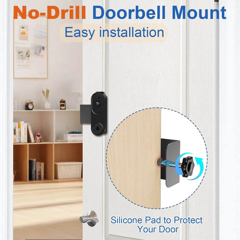 Anti Theft Doorbell Mount No Drill For Video Doorbells Adjustable Bracket Holder Ideal For Apartment Rentals Zero Fuss Install