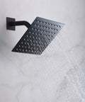 Matte Black Rainfall Shower System with 8 Inch Shower Head Silicone Nozzles for Easy Calcium Build Up Clean Hard Water Friendly