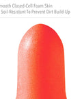Corded Disposable Foam Earplugs Orange NRR 33 Noise Reduction For Maximum Protection All Day Comfort, close-up view of earplug texture