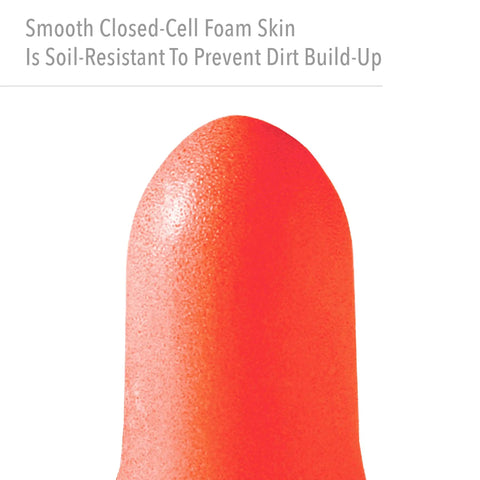 Corded Disposable Foam Earplugs Orange NRR 33 Noise Reduction For Maximum Protection All Day Comfort, close-up view of earplug texture
