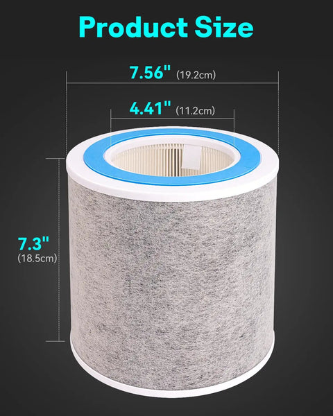 2-Pack Replacement Filter Set For Shark Air Purifiers HP100 HP102 HP152 HC450 HC451 HC452 HC455 UA455 filter size dimensions