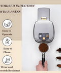 Automated Coffee Tamper 58Mm Commercial Portafilter Adjustable Pressure with a motorised induction powder press for effortless brewing.