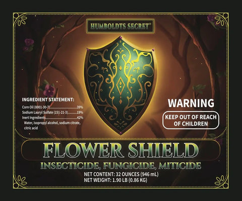 Flower Shield Plant Care Spray Do It All For Routine Foliar Application And Maintenance Naturally Derived Oil Based Formula For Indoor And Outdoor Plants 32 Ounce Great For Home Growers label