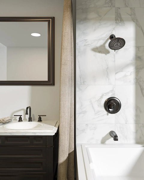 Built Different Oil Rubbed Bronze Shower Tub Faucet Set With Single Handle And Six Inch Rain Shower Head Wall Mount Bathroom Trim Kit Dripping In Gritty Quality And Smooth Pressure Balance For Total Spa Vibes Daily