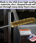 4 Pack L Shaped Deep Fryer Cleaning Brush Set With Beefy Brass Bristles cleaning deep fryer corner