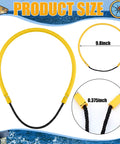 Yellow Six Pack Pole Spear Slings for Speargun Rubber Hawaiian Sling Set dimensions with close-up of ends