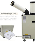 5L water storage tank of Built Tough 9180 BTU Industrial Spot Cooler And Portable Air Conditioner for efficient cooling.