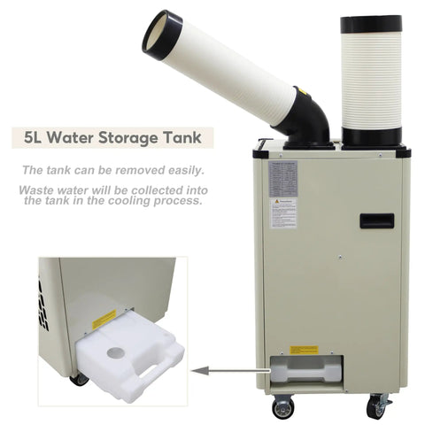 5L water storage tank of Built Tough 9180 BTU Industrial Spot Cooler And Portable Air Conditioner for efficient cooling.