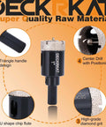 Front view: 1-inch diamond tile hole saw with pilot bit; 2-pack; diamond grit edge for porcelain/ceramic tile.