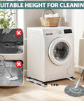 Front view of washing machine on Extendable Appliance Sliders Heavy Duty Anti Slip With Lifter Lever Tool, suitable for 20-36 inch loads.