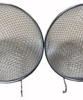 Hella Tough Galvanized Bird Nest Set Rock Solid Zinc Coated Aviary Homes For Canaries And Finches With Secure Hooks And Plush Felt Liners, two galvanized nests with wire mesh design.