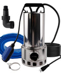 Heavy Duty Submersible Sump Pump With Stainless Steel Build 4000 GPH High Flow 7.2M Hose And 5M UL Wire for multiple uses