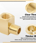 KOOTANS 4-pack brass 1/8 NPT 90° street elbow fittings, male to female