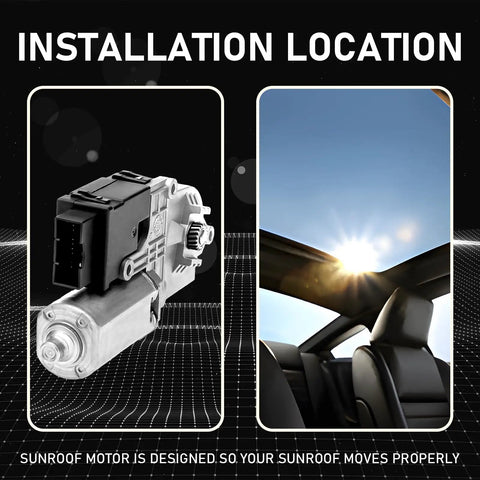 Replacement Sunroof Motor For Ford Explorer 2011 To 2017 Moon Roof Actuator shown for installation with sunroof view.