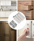 Four Sets Silver Cabinet Hinges With Silent Opening And Closing, Thickened ABS And Iron Corner Brace for kitchen cabinets