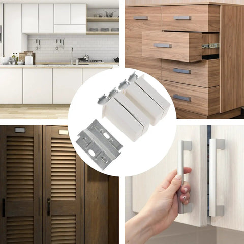 Four Piece Cabinet Hanging Hardware Hinges Set For Kitchen Wall Mounts with thickened ABS and iron corner construction.