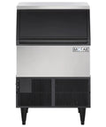 Heavy Duty Undercounter Ice Machine Featuring Full Cube Output And Efficient Air Cooled Condenser Delivers Up To One Fifty Two Pounds Daily front view with black lid.