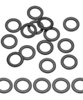 80Pcs M6 Stainless Steel Washers Kit With 6x10x1mm Flat And Crush Sealing Washers, 304 Stainless Steel Gasket Rings For Screws Bolts Automotive Projects, Black Zinc Plated Burr Free And Durable., black zinc plated M6 sealing washers laid out on white background