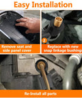 Jerbor 2-pack brass ATV gear shifter rod snap-linkage bushings for Polaris Sportsman; installation steps shown.