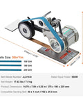 Heavy Duty Belt Grinder Sander With Smooth Operator Variable Speed VFD And 550 Watt Motor, 30 inch belts, 3 grit options.