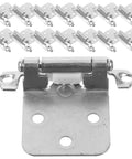 16 Piece Kitchen Cabinet Door Hinges Brushed Nickel Spring Loaded Self Closing Soft Close Dampers For Quiet Cabinet Hardware.
