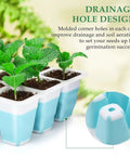 Close-up of 5 Piece Reusable Seed Starter Tray Kit With 60 Cells And Pro Grade Flexible Pop Out Silicone Cells For Easy Transplanting