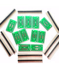 Pack Of 10 SOP24 SSOP24 TSSOP24 To DIP24 PCB Pin Board Adapter For SMD To DIP Conversion, arranged with headers