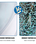Comparison of thick 10mm tempered glass vs ordinary glass for lazy Susan turntable, highlighting strength and durability