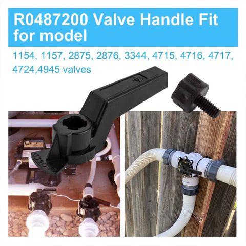 Pool Valve Handle And Knob Kit For OV3 1500 1.5 Inch To 2 Inch Socket 3 Port CPVC Valve Replacement Parts Black 2 Pack
