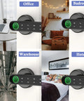 Fingerprint Smart Door Knob With Keyless Entry And Biometric Lock in office, bedroom, warehouse, and hotel settings