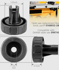 Heavy Duty Replacement Fence Knob for Dewalt Table Saw DW745, 1.35in and 1.85in, durable black plastic, part 514003228.