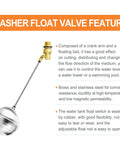 3/4 inch float ball valve with brass body and stainless steel float, ideal for water tower and pool level control applications.