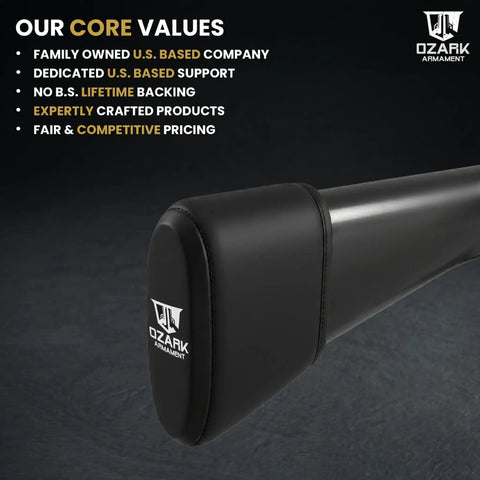 Close-up of slip on gel filled recoil pad for rifle and shotgun, easy install buttstock pad reducing felt recoil, black color