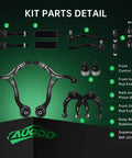 Front End Suspension Kit for 2008 Through 2012 Honda Accord Complete 14 Piece Set Includes Front Lower And Upper Control Arms Sway Bar Links Ball Joints And Tie Rod Ends For A DIY Friendly Bolt In Upgrade, displayed with part numbers on green background.