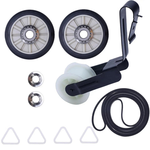 Drum Roller Kit With Idler Pulley And Belt For Dryer Repair Fits Series 70 80 90 500 600 Models And Whirlpool WED4815EW1 parts