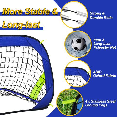 Pop Up Soccer Goals For Backyard And Beach Training Portable Foldable Lightweight Indoor Outdoor Football Goal With Carry Bag