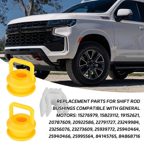 Transmission Shifter Cable Bushing Repair Kit For Chevy Silverado 1500 2500 3500 Jeep RAM Dodge Buick GMC 2004 To 2020, shown with SUV