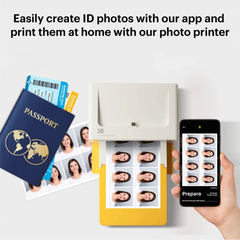 Dock Plus 4x6 Photo Printer For iPhone And Android, Bluetooth Printer With Built In Dock printing passport photos.