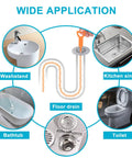 Diagram showing 25 Inch Hair Drain Cleaner Tool Kit 6 Pack Drain Augers For Hair Clog Removal Keeps Drains Flowin