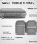 Compact Tool Case For Precision Instruments 7.5 X 5.5 X 3.9 Inches Polyester Organizer For Multimeters Probes And Bits with mesh pocket