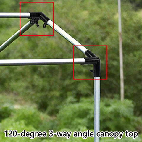 Six Leg Canopy Frame Fittings Kit For 1-3/8 Inch Poles With 3-Way 120 Degree Elbow Connectors And 4-Way Cross Connectors For Carport Shed Cover Garden Easy No Fuss Setup