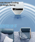 Heavy Duty Evaporative Portable Air Cooler With Beastly 2943 Cfm Airflow And 13.2 Gallon Tank. 90-degree top view showing cooling angles.