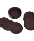 Skip Those Pesky Water Marks On Your Wood Using These Straight Up Durable PU Leather Drink Coasters Set Of Six With Classy Rose Embossing And Heavy Duty Holder For Game Room Or Patio Setup - set of six coasters with holder.
