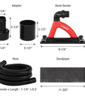 Badass Dust Free Drywall Hand Sander With Comfortable Soft Rubber Handle And Six Point Five Foot Vacuum Hose for smooth walls and easy use.