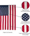 12x18 Double Sided All American Flag For Outdoors Patriotic Garden Flag With Embroidered Stars And Stripes Weatherproof Nylon Waterproof