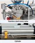 Bulletproof Pneumatic Bottle Filler Machine Slick Stainless Steel Liquid Paste Dispenser rotary valve and cylinder components.