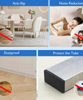 Image showing anti-slip and noise reduction features of Rectangular Tubing End Caps Four Pack for 2 By 4 Inch Tubes Plastic Black End Plugs.